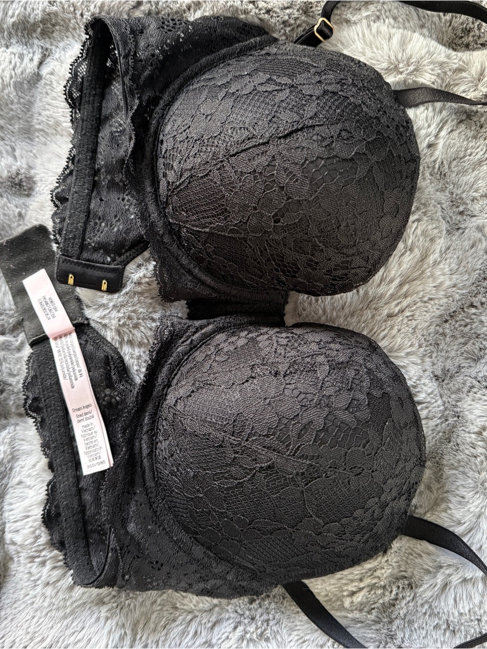 Victoria's Secret Demi Black Lace Push-Up Bra